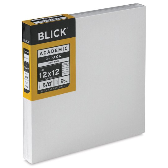 Blick; Blick Academic Cotton Stretched Canvas Pack - 12" x 12", Pkg of 2; Category:Stretched Canvas; Image:1